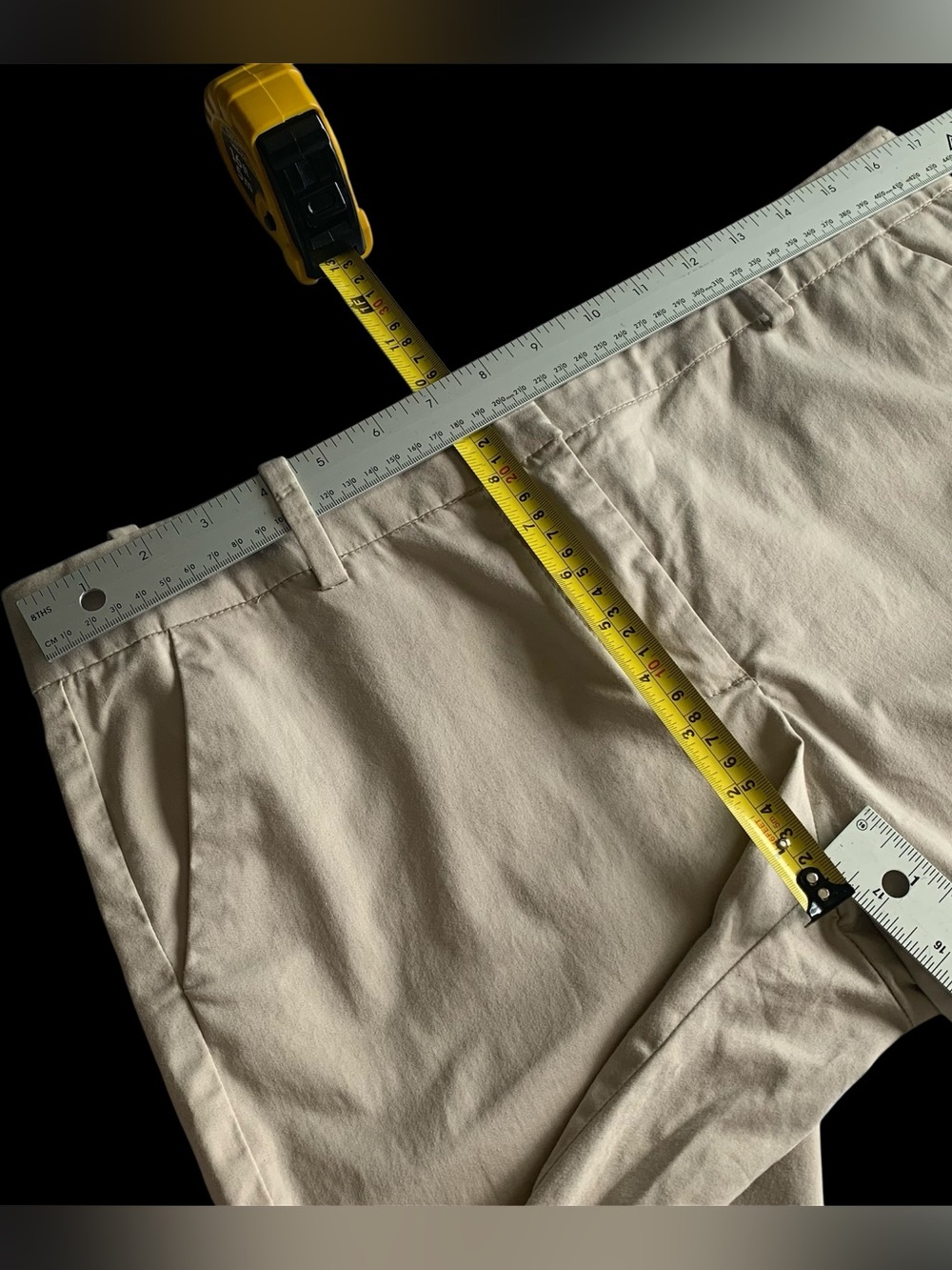 Jacob Fitted Tapered Pants Cotton Cropped Ankle Barrel Spring Summer Beige 12 - Picture 12 of 14